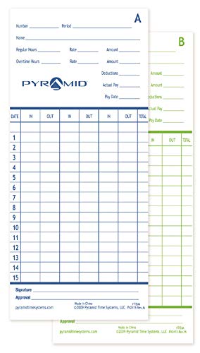 Pyramid Time Systems - Authentic Time Cards (42415PK3) - 300 Cards