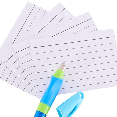 Idena 90362 - Index Cards A5, 600 Pieces Lined, Flashcards Made of 180 g/m² FSC Mix Paper in White, for School and Office