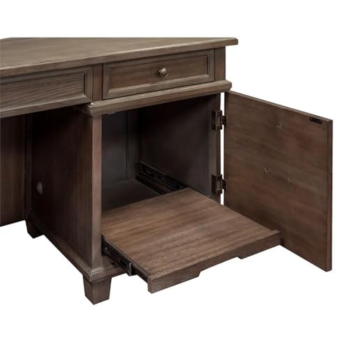 Martin Furniture Carson Credenza Wood Office Desk Writing Table Gray