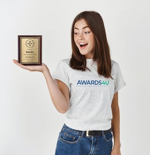 Award Plaques Personalized with Your Text, Engraved 6x8 Gold & Black