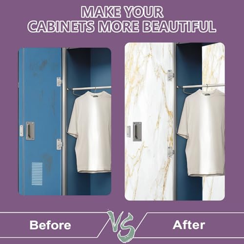 2 Pcs Locker Magnetic Wallpaper White gold marble texture pattern for cover brochure poster realistic 12" x 36" Wall Magnetic Sticker Removable Locker Accessories Decor Easy Install for Office School
