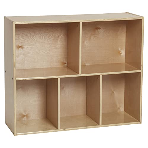 ECR4Kids Streamline 5-Compartment Storage Cabinet, 30in High, Natural