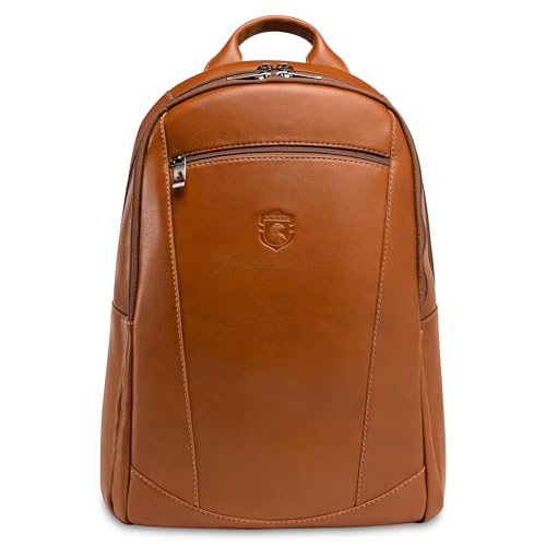 Nordweg Eagle Leather Laptop Backpack, 24 L, 2 Compartments, Caramel