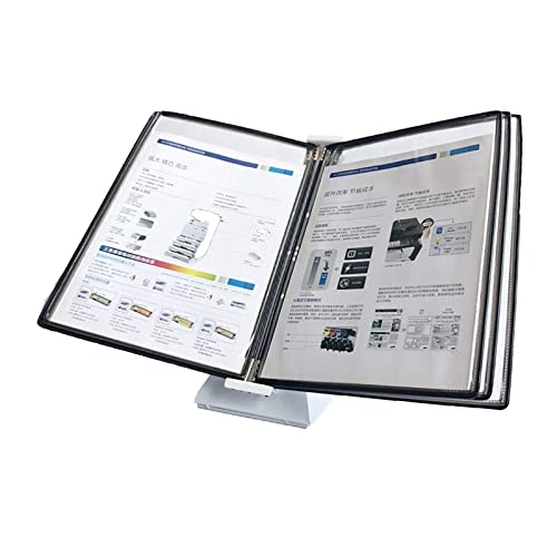 Multi-Page folders, Factory Workshop Wall Hanging Operation Guidance, 5 Double-Sided Display Pockets(Black)