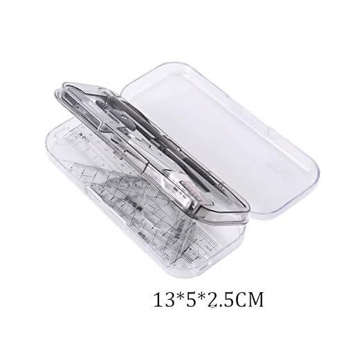 QVEZPRYX Set of 8 Compasses Rulers with Protractor
