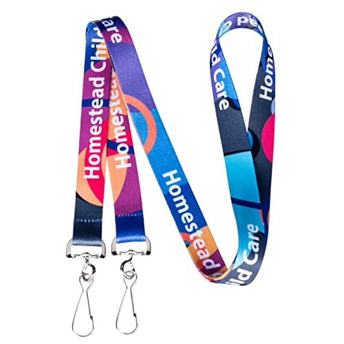 Array Stars Personalized Full Color Sublimation Lanyards - Pack of 100 - Custom Neck Straps for Cellphone, Identity Badges, Employee IDs