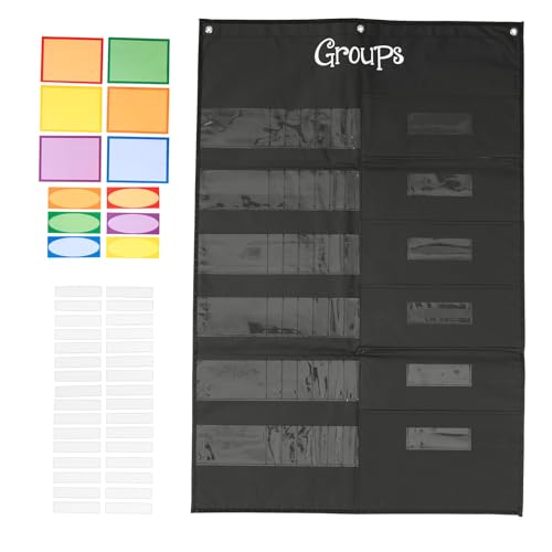 Really Good Stuff Small Group Management Pocket Chart with Clear Pockets