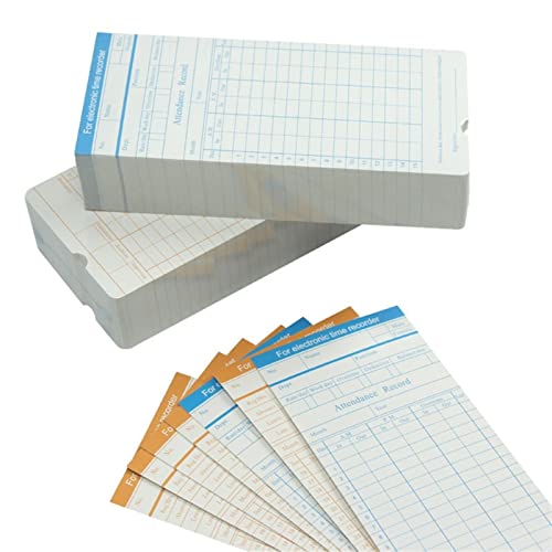 MKJGGII 4Pcs Clock in English Time Attendance Paper Card Commute Record