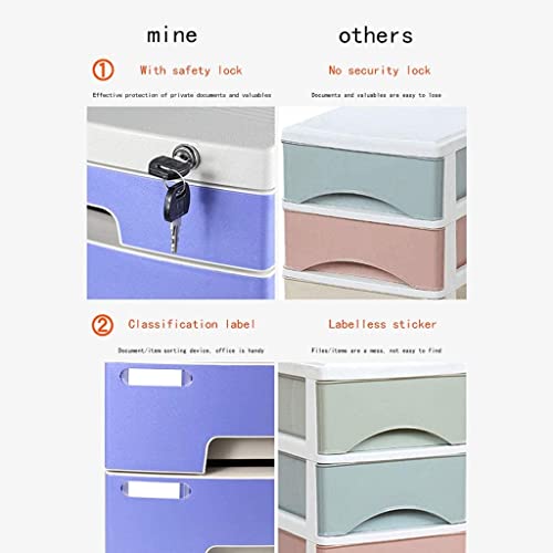 ELUKHT File Cabinets Filing Cabinet Keys Lock 10 Drawer Data File Storage Cabinet - Multicolor 29.5X39.4X32.5Cm Bookcase