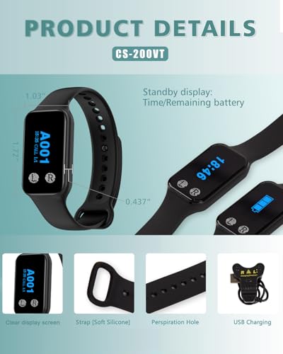 WNKRUN Wireless Restaurant Pager Watch 1 Receiver 2 Call Buttons