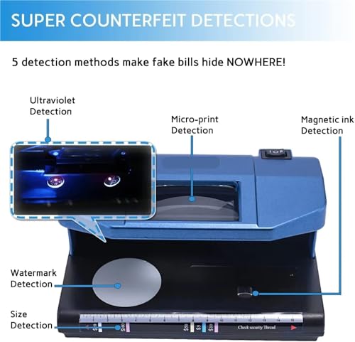 UV Portable Counterfeit Banknote Detector LCD Display Fast Counting