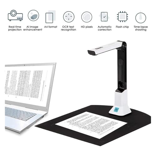 Document Camera, Portable Highdefinition Scanner, Physical Exhibition Stand with Real-time Projection Video Recording Function, A4 to Improve Efficiency for Live Demo