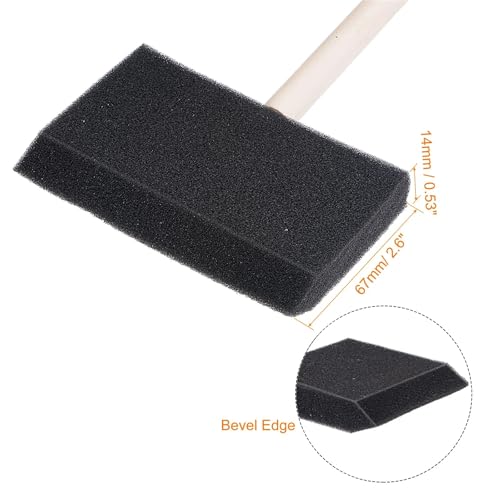 Foam Paintbrushes 24Pcs 4 Inch Foam Paint Brushes Bevel Edge with Wood Handle Sponge Brush