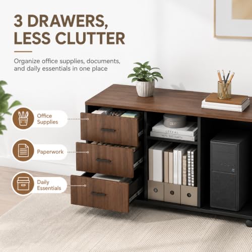 ORNDSDM 31.5" Rolling Printer Stand with Storage, Grey Printer Cabinet