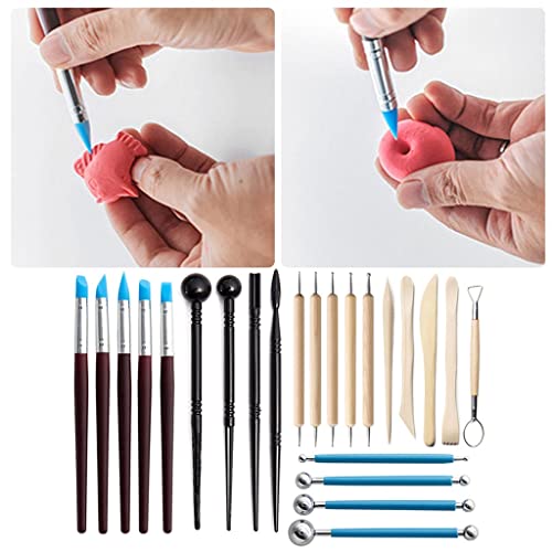 OISNGWNG 25pcs Polymer Clay Tools Sculpting Kit Sculpt Smoothing Wax Carving Pottery Ceramic Shapers Modeling Carved Tool Set