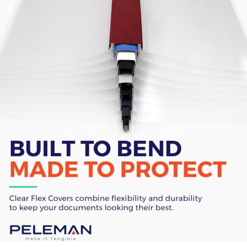 Peleman Thermal Binding Clear Covers with Steel Spine –for Thermal Binding Machines – Formerly Unibind – Used in Real Estate, Education and Various Businesses (Navy, 80 Sheets Max - 72/Box)