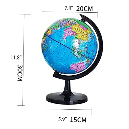 POCHY Practical Globe Blue Ocean World Globes Illuminated Mini Geographic Globes Rotatable Bilingual Educational Globe for Home Perfect Decor Beautifully Decor