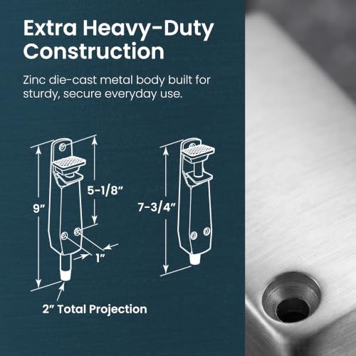 Pacific Doorware Step Down Door Stopper Heavy Duty, Aluminum, 4 Pack