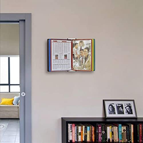 JDXQBLD Wall Mount Reference Organizer - Catalog Display Rack, A4 Folder Wall-Mounted File Holder, Poster Flip Book Display 5 Panels, File Cabinets Wall Mounted, Poster Flip Book,A
