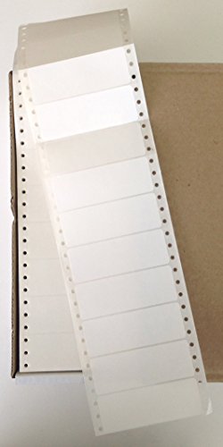 White Pinfed Continuous Labels, Pressure-Sensitive, 4" x 1-7/16", 1-Across with Horizontal Perforations - Box of 5,000