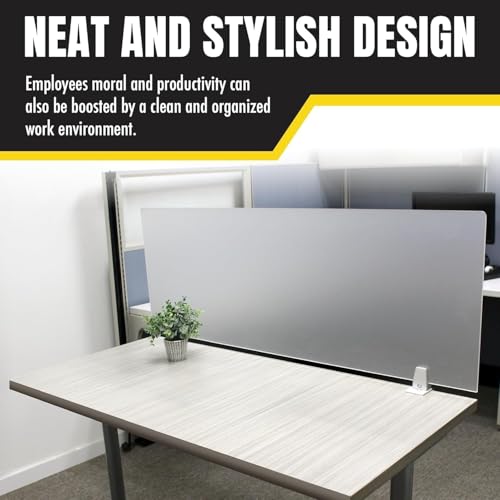 OBEX Frosted Acrylic Desk Mounted Privacy Panel, 24" x 72", Frosted