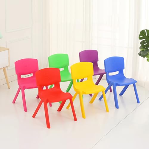CHPOFLE 6Pcs Colorful Stackable School Chairs, Plastic Kids School Chair for Toddlers Stack Chairs with 11'' Seat Height Kids Flexible Seating for School Classroom Daycare Indoor Outdoor