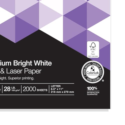 Staples Inkjet & Laser Paper, 8.5x11 Inch, Bright White, 4 Ream Case