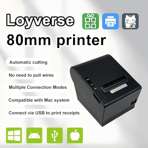 MR.BOSS 80mm Bluetooth and WiFi POS Thermal Receipt Printer for Loyverse, iOS, iPad, Android, Multi-Interface Kitchen Printer