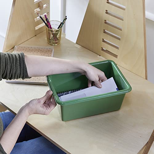 ECR4Kids Scoop Front Storage Bins, Multipurpose Organization, Earthtone, 10-Piece