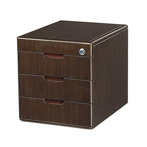 EliteBloom Durable Desktop Drawer Organizer - Wooden File Cabinet/Desktop Storage Cabinet/Data Cabinet, 5/4/3 Tier with Lock.,3 Drawers