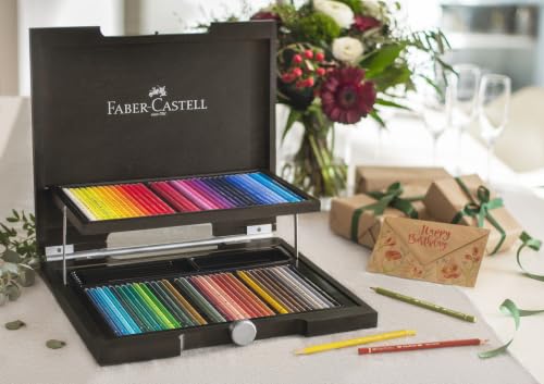 Faber-Castell Art & Graphic Polychromos Colour Pencil, Multicoloured, Wooden Case Of 72, For Art, Craft, Drawing, Sketching, Home, School, University, Colouring