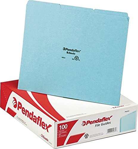 Pendaflex PN203 Blank Tab File Guides, 25 pt. Blue Pressboard, 1/3 Cut, Letter Size, 100/box