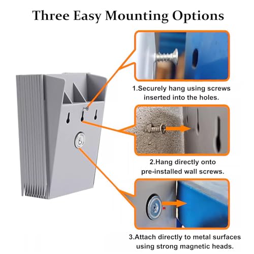 Time Card Rack Expandable Time Card Organizer Rack for Office Warehouse, Wall Mounted Plastic Job Ticket Holder, Space Saving Attendance Card System(5 Pockets)