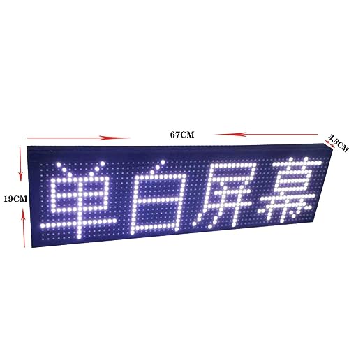 MekUk LED Sign Board Scrolling Message Programmable Scrolling Message Light Signs，P10 LED Sign for Car for Store, Car, Business, Promotion (Color : White, Size : 67 * 19 * 3.8cm)