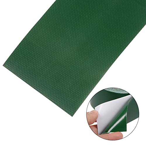 VGGBNG Waterproof Repair Tape for Awning, Multi-Purpose Tarpaulin 3.15" x14.6ft Universal Awning Cloth for Crafts Home Improvement Outdoor, Dark Green