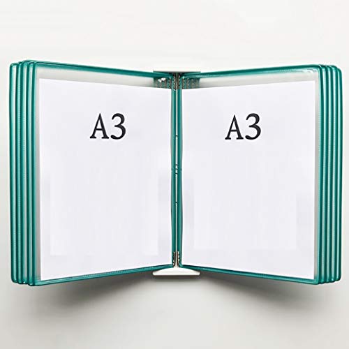 KGDJBGSE Wall Mounted File Holder Folder, A3 Poster Flip Book Display, Hanging Organizer 45x33x10CM 10 Pages 20 Pockets(D)