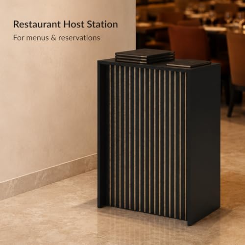 Host Stand with Drawer, Small Reception Desk, 26in Checkout Counter, Black
