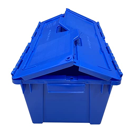 UBMOVE Container With Durable Lid, 4 Pack, Blue, Heavy Duty Storage Totes