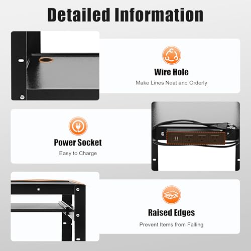 Mobile AV Cart, Adjustable Height Computer Cart with Wheels