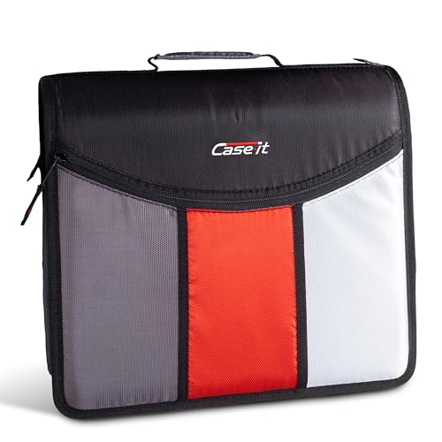 Case-it School Zipper Binder | 3" O-Rings | 600-Sheet | D-156-N Jet Black