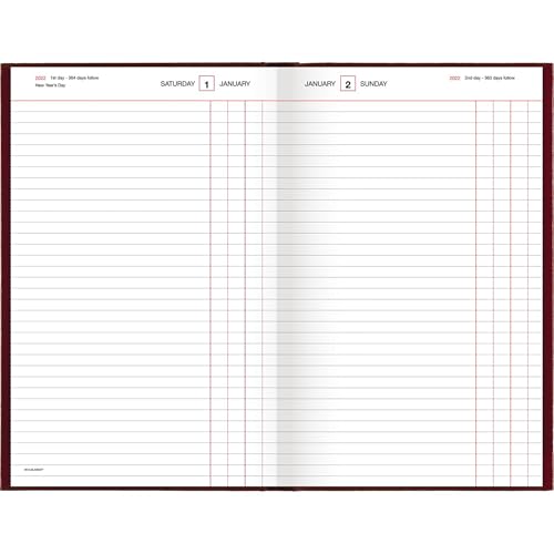 2022 Diary/Address Book by AT-A-GLANCE, Standard Daily Diary & Address Book, 7-3/4" x 12", Large, Red (SD37713)