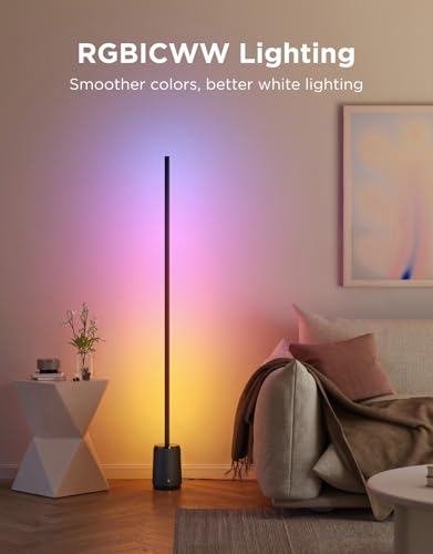 Govee Floor Lamp 3 Lite, Smart RGBIC LED Corner Lamp for Living Room
