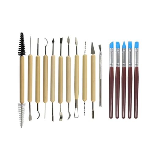 Clay Tools Set Sculpting Kit Sculpt Smoothing Wax Carving Pottery Ceramic Tools Polymer Shapers Modeling Carved Tool Sculpture(22pcs)