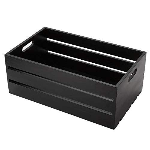 American Metalcraft WTBL20 Wooden Crate, Black, 20 ½" L x 12 ½" W x 8" H
