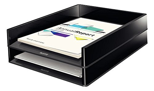 Leitz Duo Colour 53610095 Letter Tray Set of 4 Black