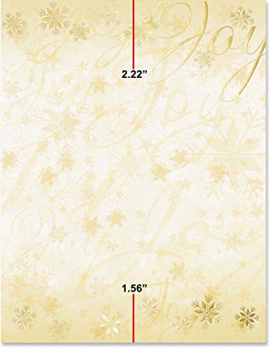 Golden Joy Snowflake Foil Border Papers, 8.5" x 11", 100 Sheets