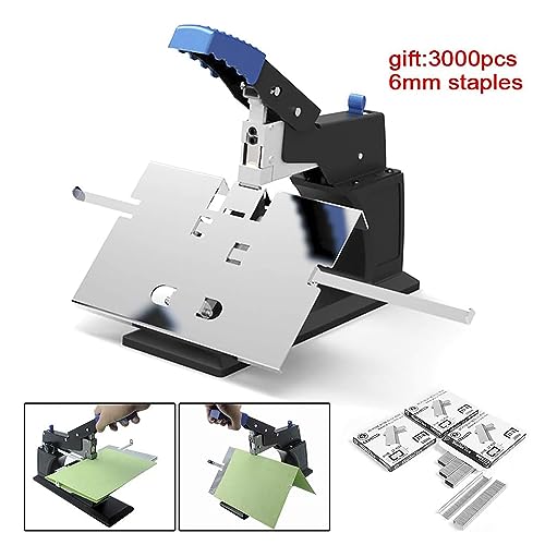 Manual Heavy-Duty Stapler, Desktop A3/A4 Flat/Saddle Stapler with Push Nail Slot Design,Labor Saving and Durable, for Office