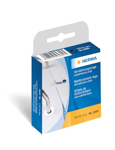 Herma Self-Adhesive Hole Reinforcers White, 120,000 Pack, 12mm, Tear-Resistant Reinforcement Rings on Roll in Dispenser, Permanent PP Film for Binders & Ring Binders