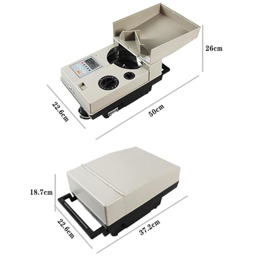 Automatic Coin Counter and Sorter, Money Counting Machine Coin Sorting Machine, 1500 Coins/Minute Counting Speed, 2000 Coins Hopper Capacity For Most Coins
