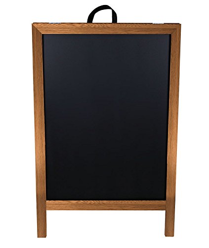 A-Frame Sidewalk Chalkboard Sign – Double Sided - Stained Wood Frame - (24” X 32”)